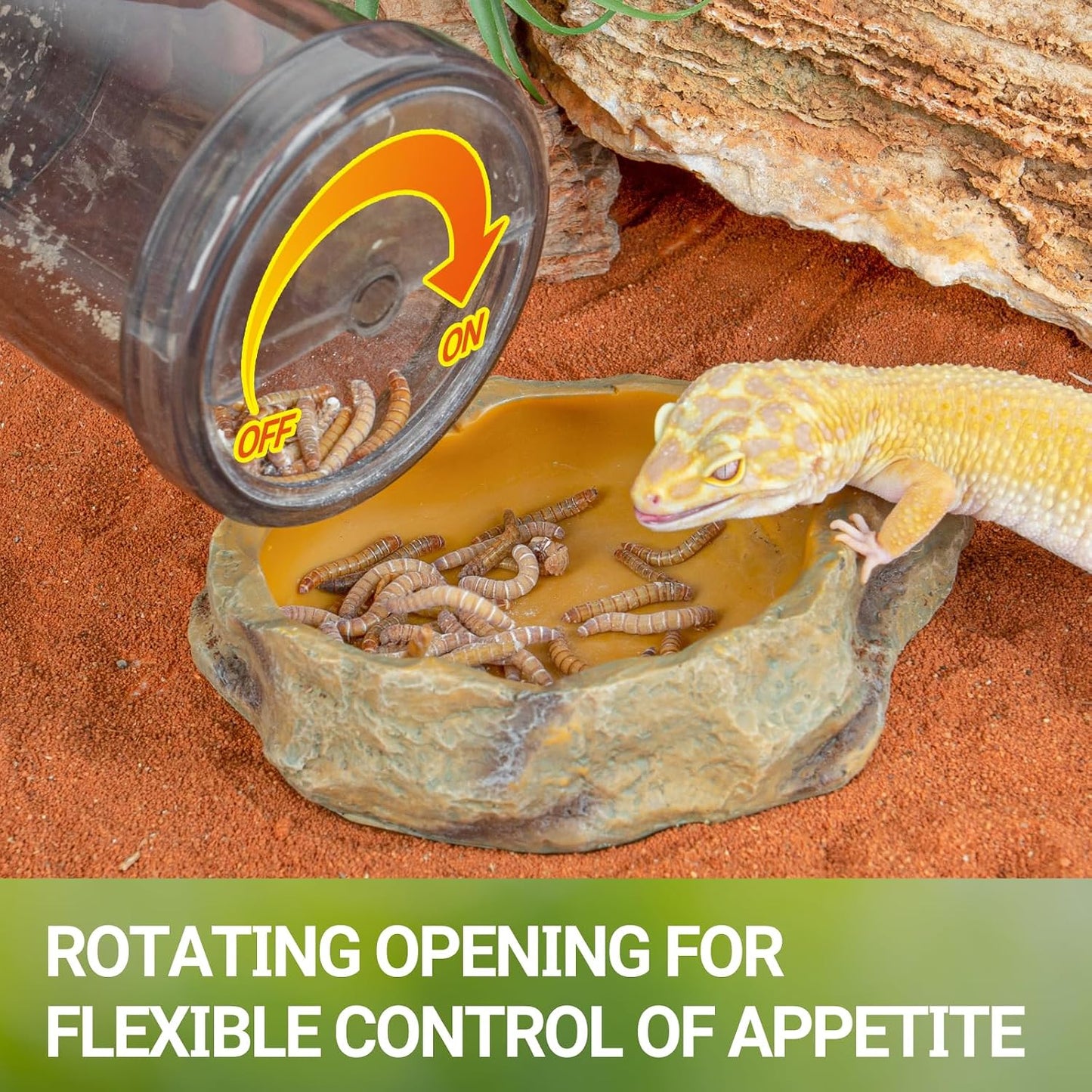 Repti Zoo insect calcium mixer with rotating lid mechanism
