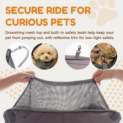 Close up view of breathable 3D air-mesh lining in pet sling