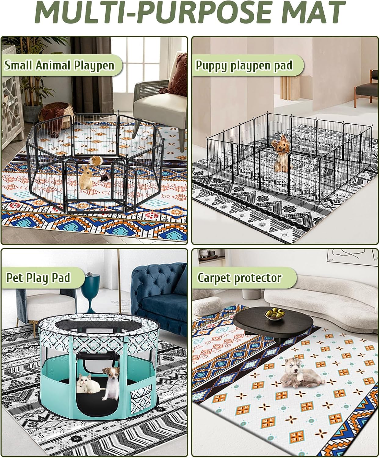 Top view of BNOSDM reusable pet mat for guinea pigs