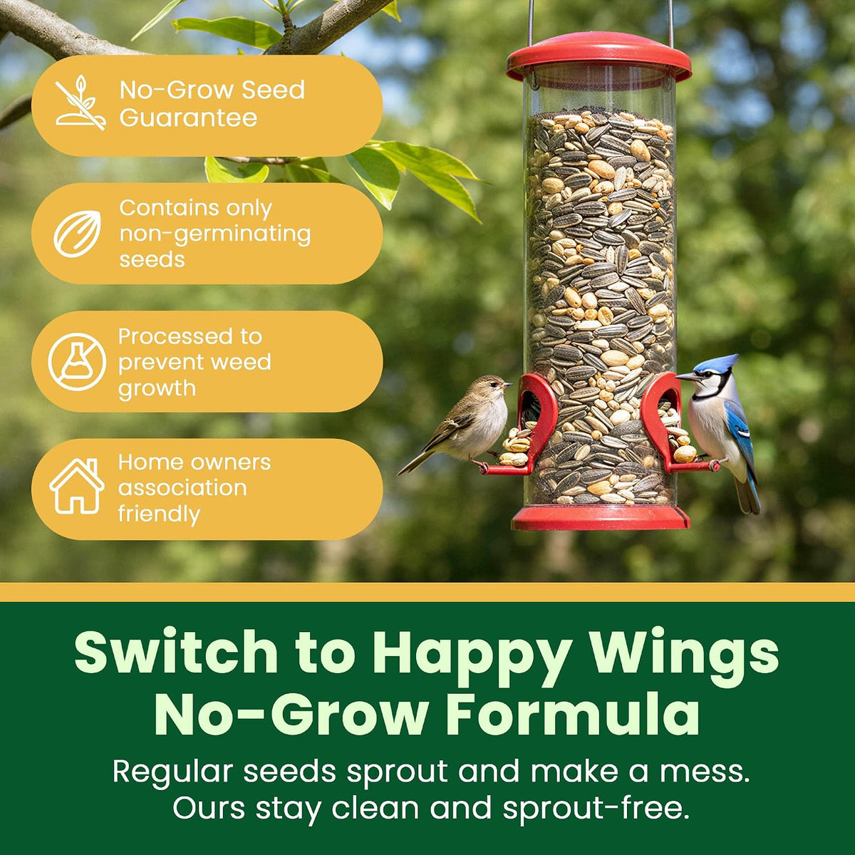 Happy Wings 5 lb bird food bag label details