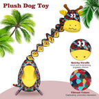 Iokheira interactive squeaky dog toy accordion neck stretched during tug of war.