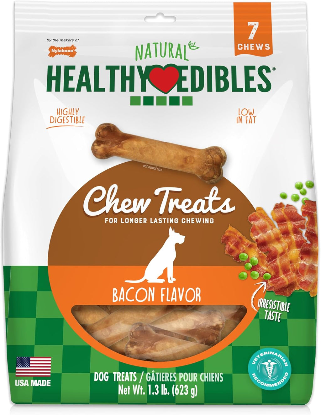 Nylabone Healthy Edibles Natural Dog Chews Long Lasting Roast Beef Flavor Treats for Dogs, Medium/Wolf (2 Count) - Image 14