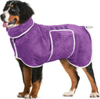 Dog Bathrobe Towel Drying Coat - Super Absorbent Dog Towels Bath Robe for Drying Dogs Large, Soft Adjustable Collar & Belly Strap Fast Drying Coat Pet Dog Cat Bath Robe Towel (Grey, X-Large) - Image 12