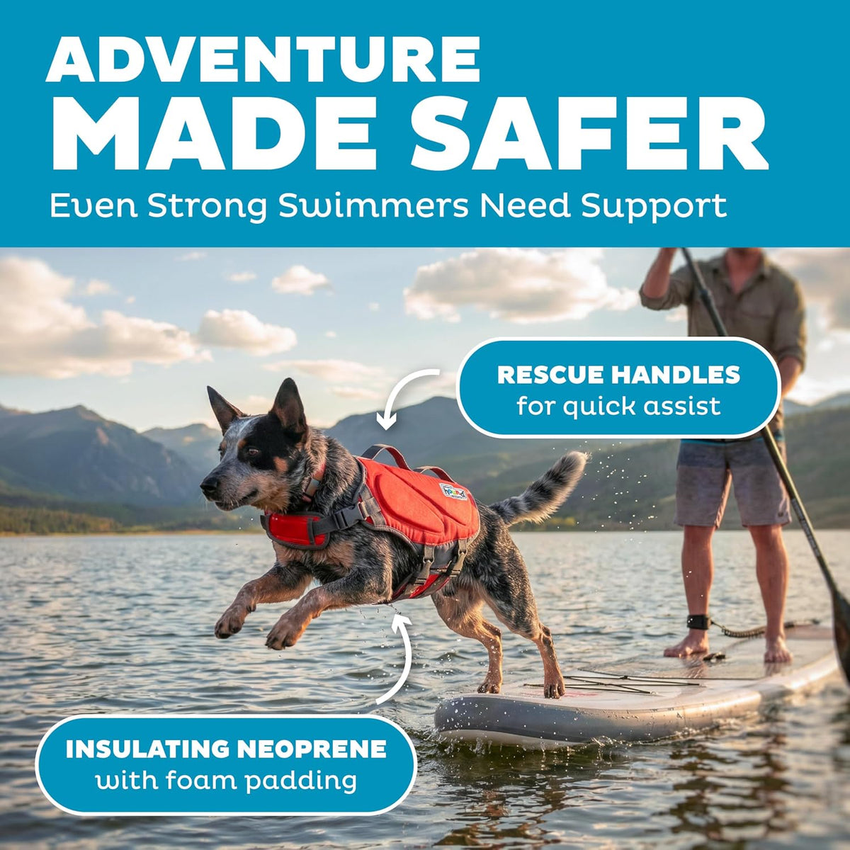 Outward Hound medium red dog life vest side profile