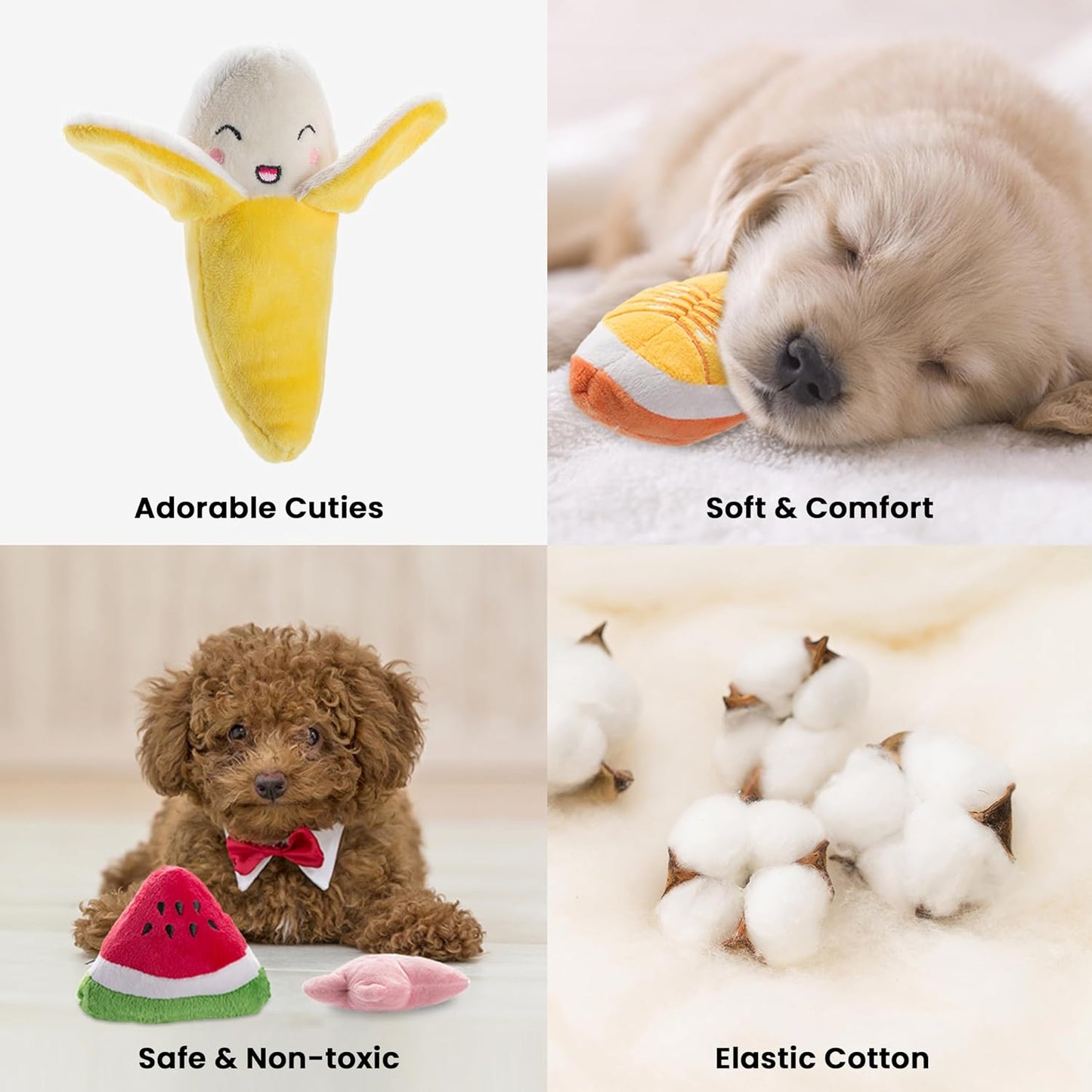 Nocciola interactive small puppy toys displayed next to the included portable fabric carrying bag