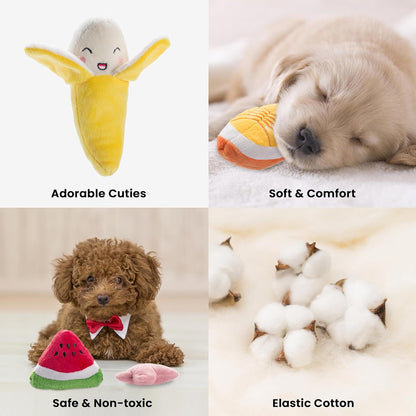 Nocciola interactive small puppy toys displayed next to the included portable fabric carrying bag