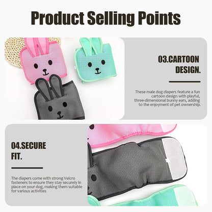 Colenumone adjustable puppy diaper showcasing strong hook and loop fasteners