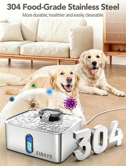 Stainless steel pet fountain components and 5-layer filter
