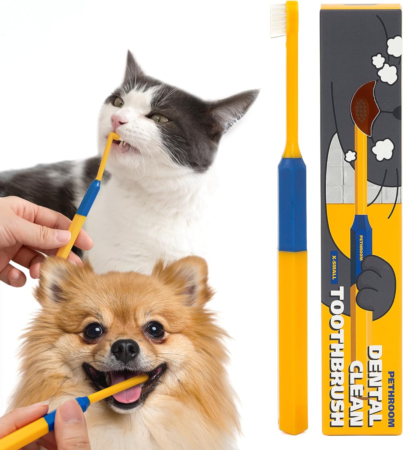 PETHROOM] Pet Toothbrush for Cats and Dogs | Round Shaped Head with Ultra Soft Bristle for Deep Cleaning Dental Care, Kitten and Small Dogs, Tartar Plaque Removal (Deep Point) - Image 10