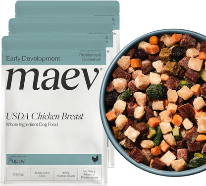 Maev Human-Grade Fresh-Frozen Chicken Puppy Food | High-Protein, Grain-Free, Whole Ingredient Raw Dog Food | Complete & Balanced for Growth with Colostrum & Probiotics | Made in USA | 10 lb - Image 11