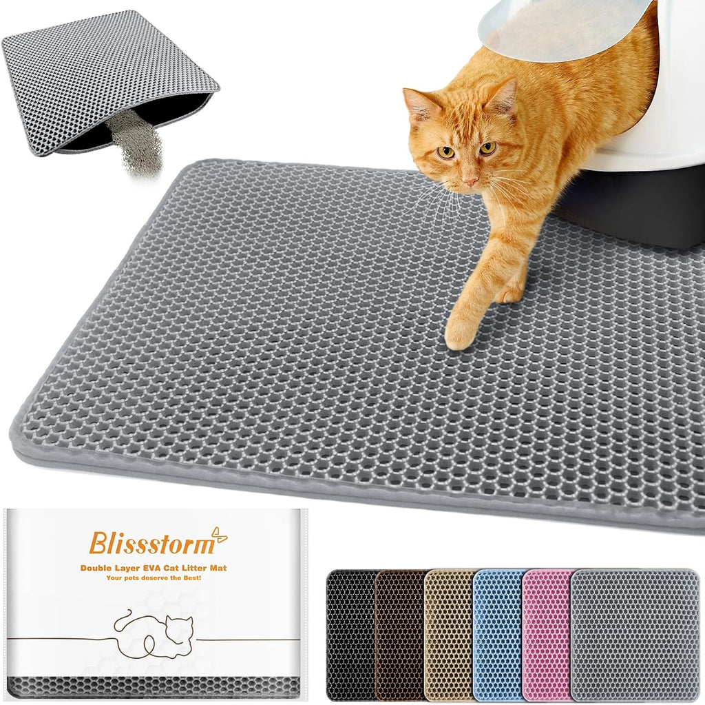 Waterproof Cat Litter Mat, Double Layer EVA, Odor-Free Large Grid, Urine Proof, Easy Cleanup (Pink, 16 x 20) - Image 9