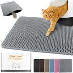 Waterproof Cat Litter Mat, Double Layer EVA, Odor-Free Large Grid, Urine Proof, Easy Cleanup (Pink, 16 x 20) - Image 9