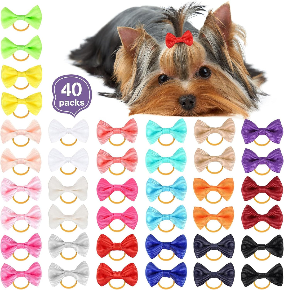 Chenkou Craft dog hair bows assortment front view