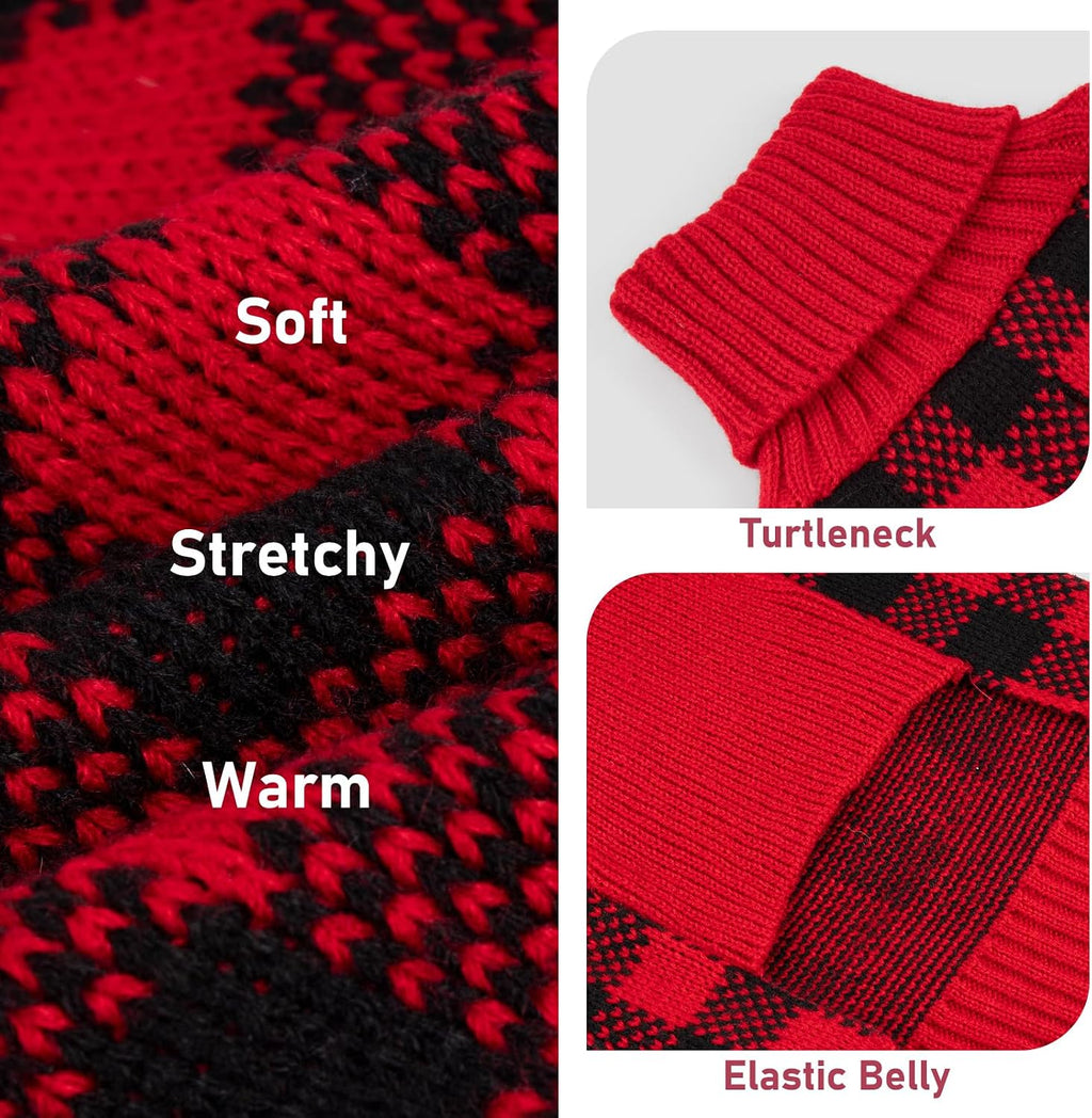 Premium acrylic yarn holiday pet outfit on a small breed dog