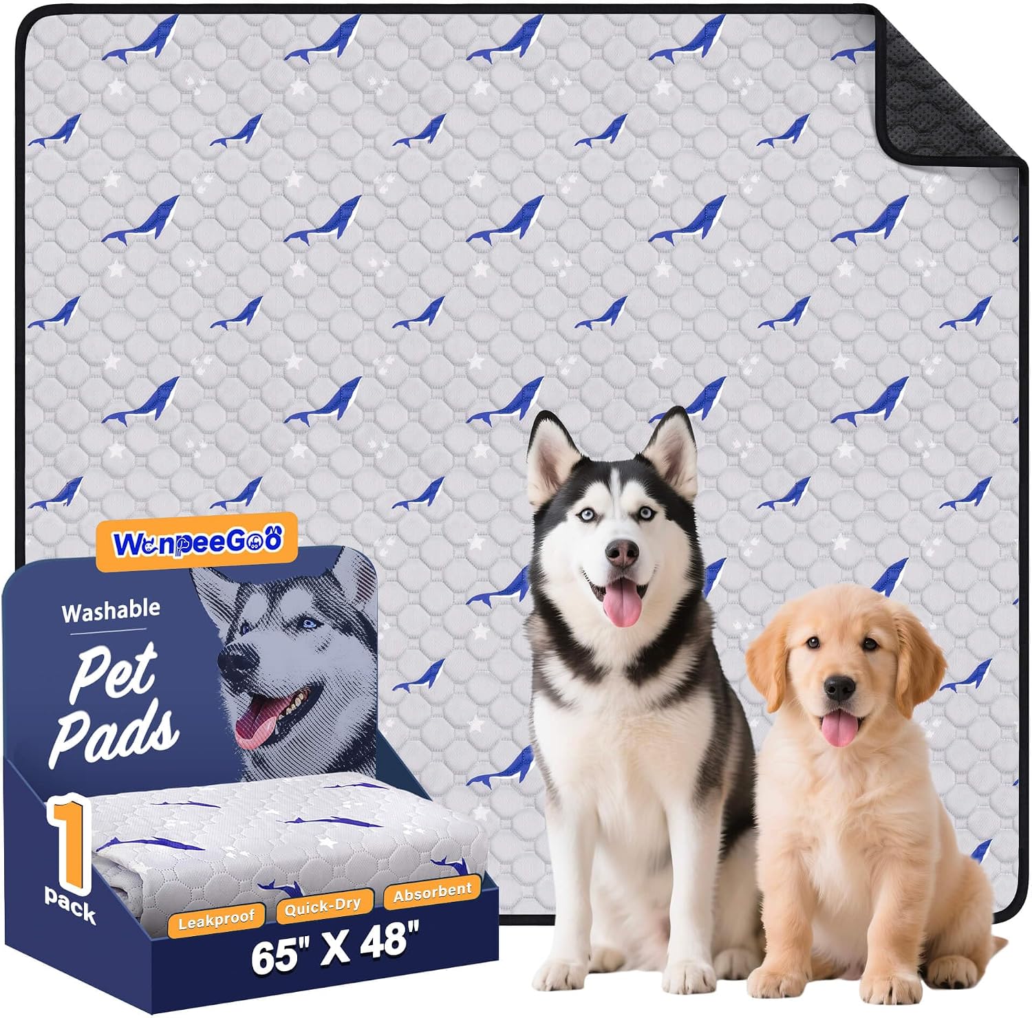 WanpeeGoo Washable Pee Pads for Dogs, 2Pack Reusable Puppy Pads, Super Absorbent & Leakproof Dog Pads, Anti-Slip Dog Pee Pads for Puppy Training & Incontinence, Feather Pattern 36"x41" - Image 14