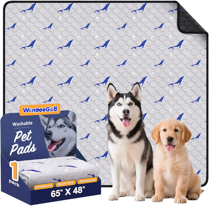 WanpeeGoo Washable Pee Pads for Dogs, 2Pack Reusable Puppy Pads, Super Absorbent & Leakproof Dog Pads, Anti-Slip Dog Pee Pads for Puppy Training & Incontinence, Feather Pattern 36"x41" - Image 14