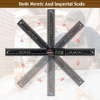 TBVHOMM digital angle ruler highlighting the locking knob and function buttons