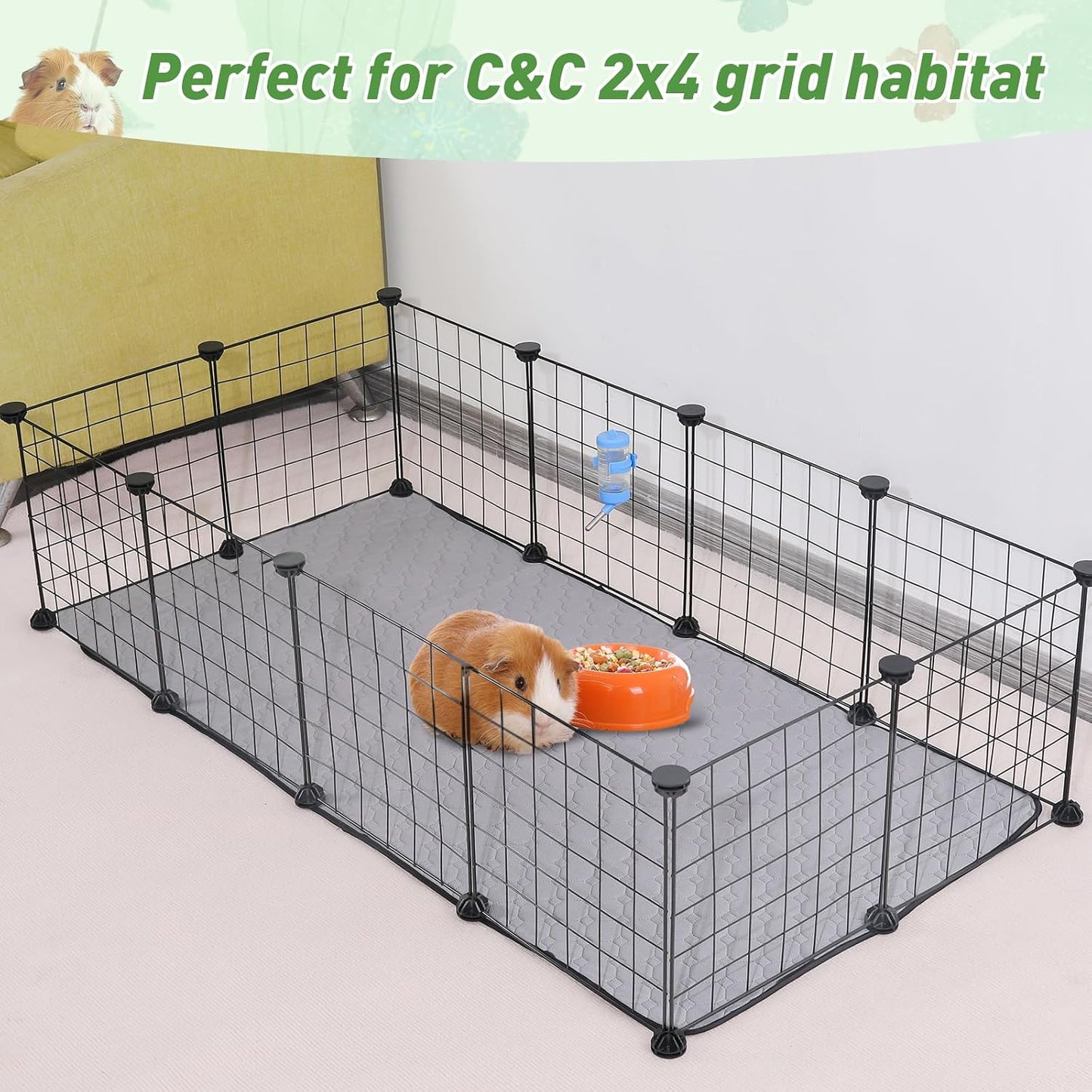 Small animal cage setup with LWYMX non slip liner