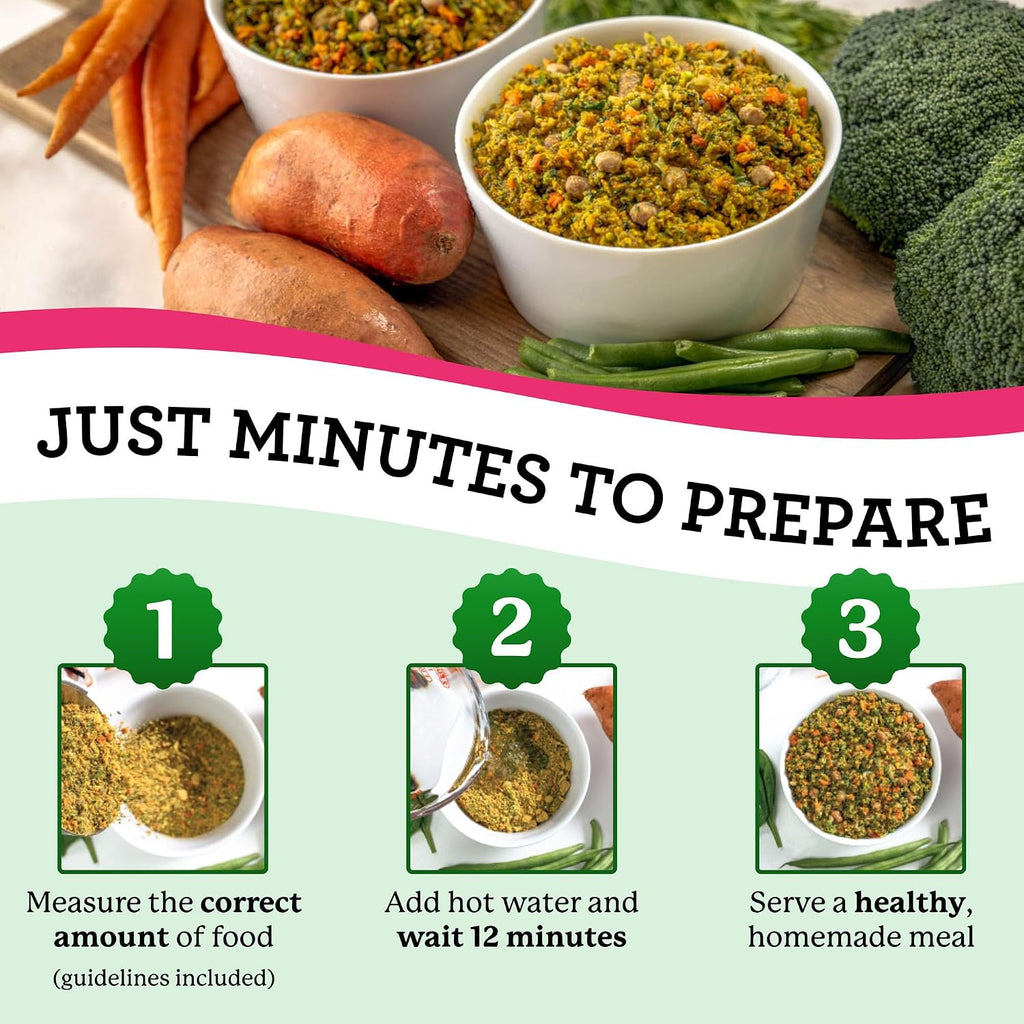 Bowl of prepared Dr. Harvey's salmon recipe dog food