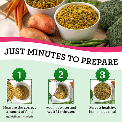 Bowl of prepared Dr. Harvey's salmon recipe dog food