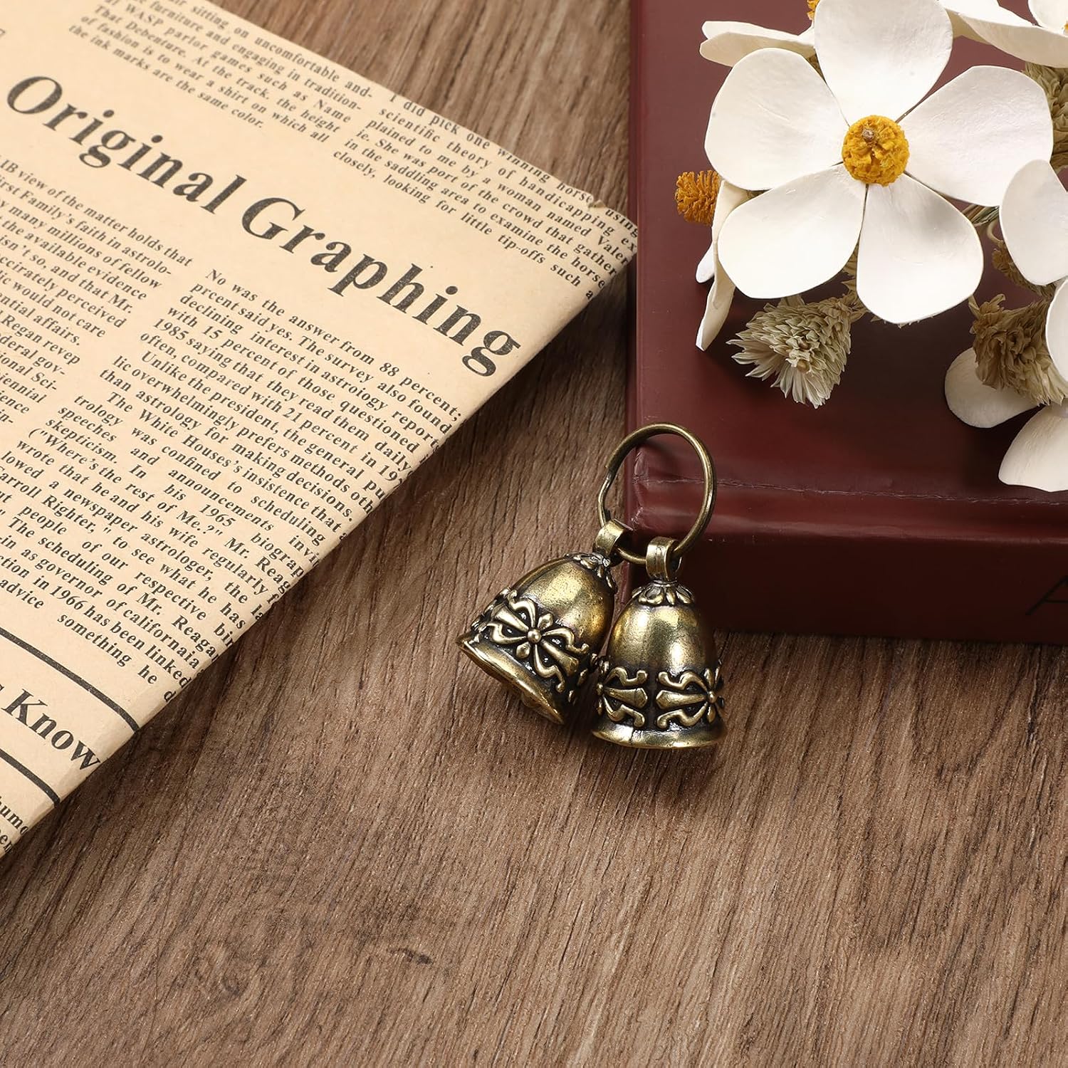 Detailed measurements showing the compact height and diameter of the small cat collar bell.