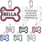 YEHANTI Dog Tags Personalized for Pets - Durable Stainless Steel Pet ID Tags with Lovely Icons, Glitter Bone Custom Dog Tags for Large Small Dogs Cats, Dog Name Tags Engraved On Both SidesS, Pink - Image 13