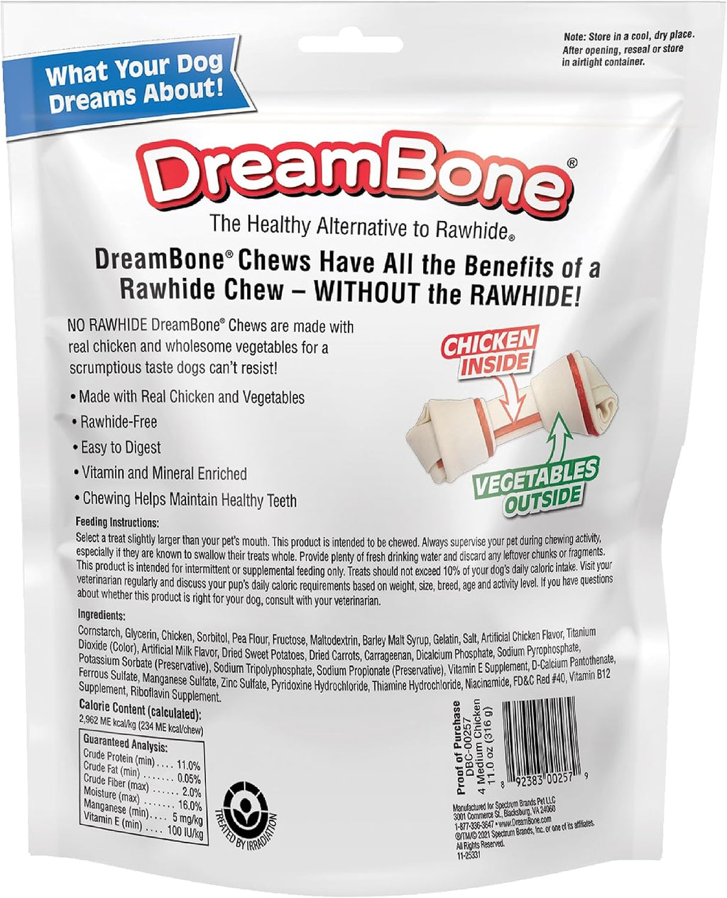 DreamBone medium size dog bones made with real chicken and vegetables