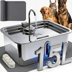 12L/3.17Gal Dog Water Fountain with Silicone Mat & 3 Filters, Stainless Steel Multi Pet Water Dispenser, Quiet Automatic Dog Water Bowl Dispenser with Visible Window & Alert Light for Large Dogs Cats - Image 10