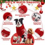 Side profile of a small medium dog wearing the warm cartoon deer pattern winter apparel.