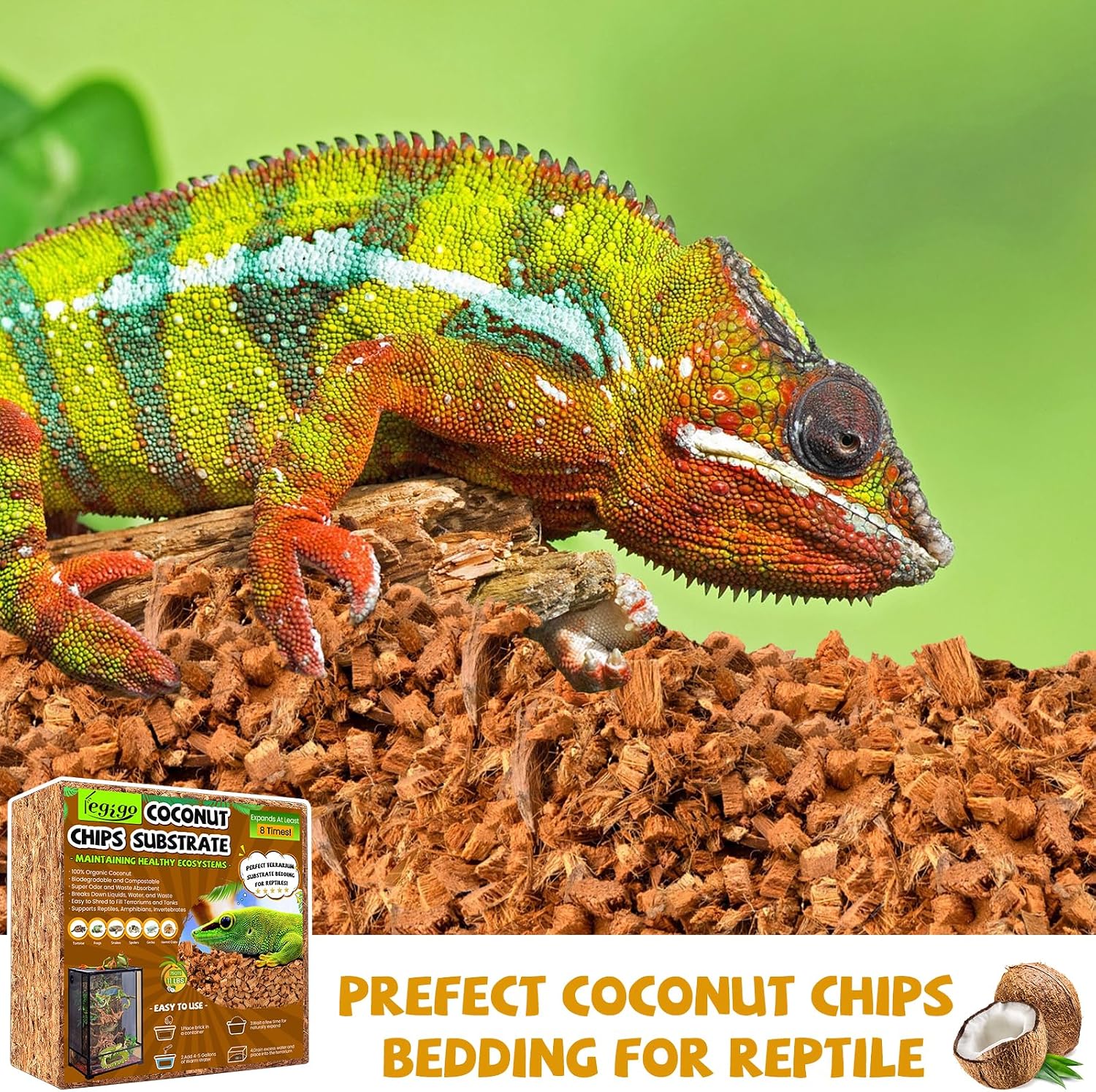 Legigo reptile terrarium substrate being mixed after water hydration