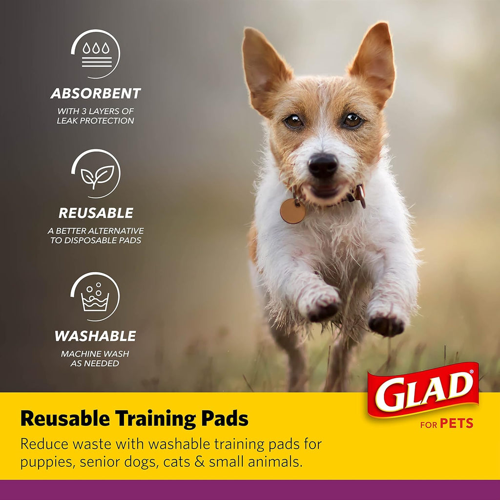 Glad washable puppy training pads showing quilted surface texture