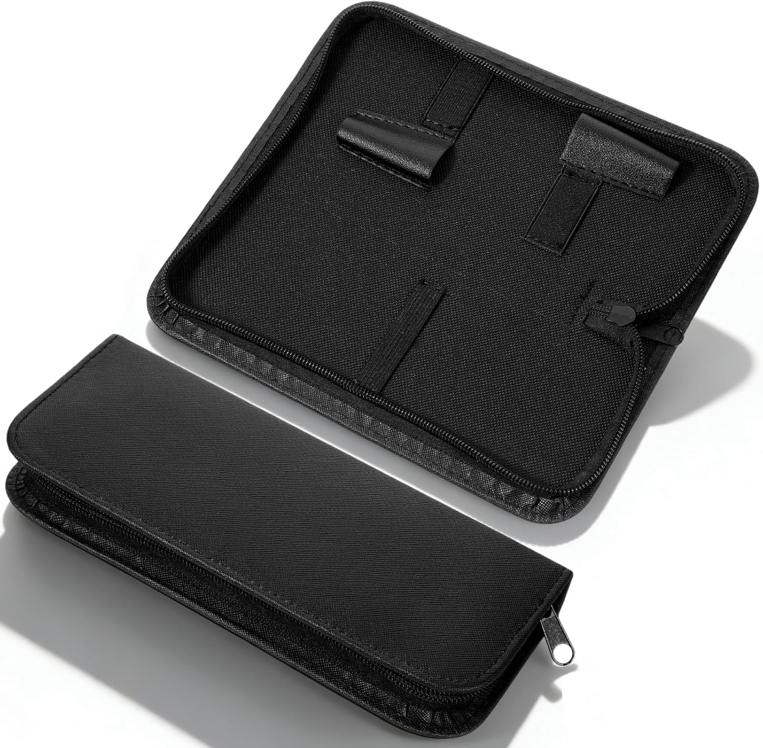 Molain scissors holder pouch professional black barber shear case front view showcasing sleek zippered closure.