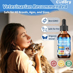 Authentic USA imported natural cat allergy and itch relief liquid drop supplement packaging.