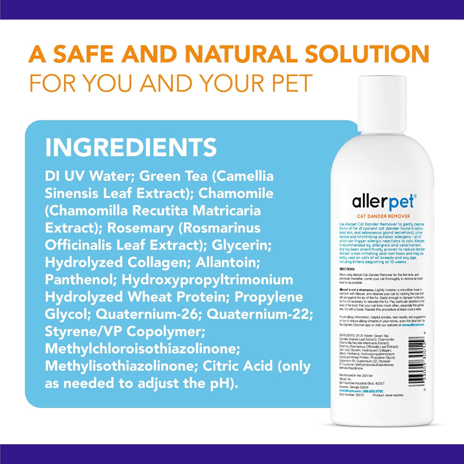 Safe and gentle Allerpet cat dander remover bottle for pet allergy relief in Indian homes