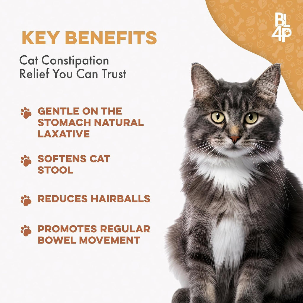 Odorless cat stool softener tablets for gentle constipation relief packaging.