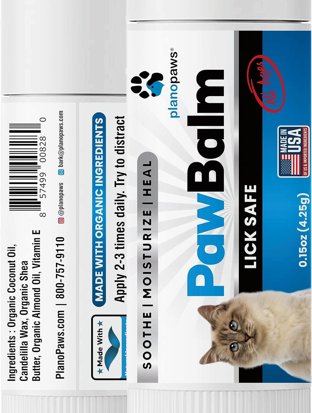 Lick Safe Cat Paw Balm - 0.15 Oz Paw Balm for Cats - Natural Paw Butter for Cats - Vet Recommended Cat Paw Protection - Paw Wax for Cats - Fix Dry Cracked Paws - Cat Paw Moisturizer Stick - Cat Stuff - Image 9