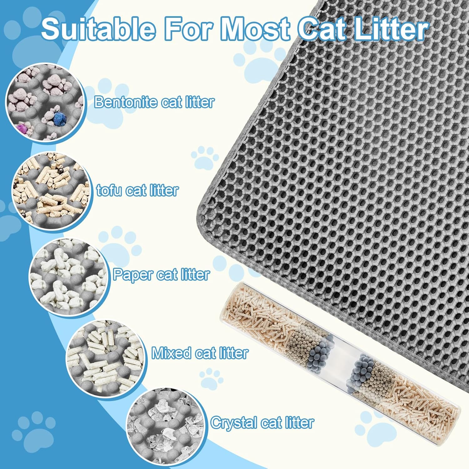 Xuanyaente double layer litter mat being emptied into a cat box