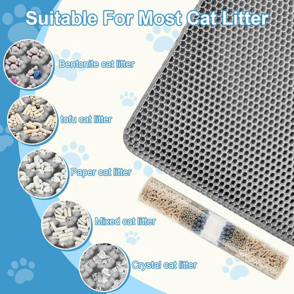 Xuanyaente double layer litter mat being emptied into a cat box