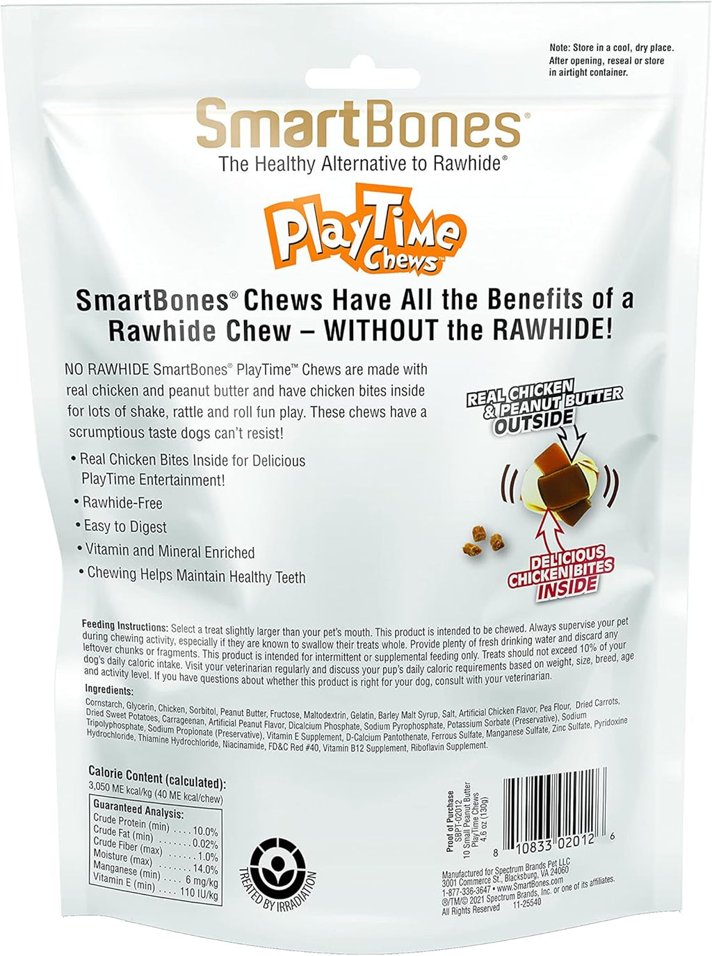 SmartBones DoubleTime Rolls showing the rawhide free texture and dog treat shapes
