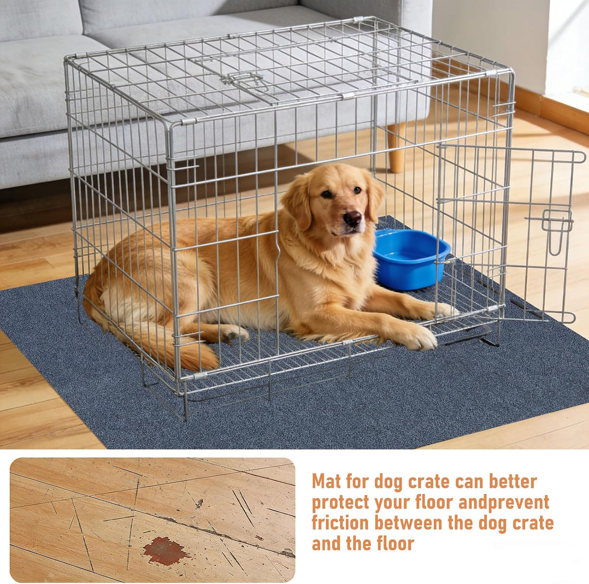 Customizing the fit of Rlinjyh dog playpen mat with scissors