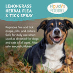 Lemongrass scented DEET free tick repellent spray for cats and dogs