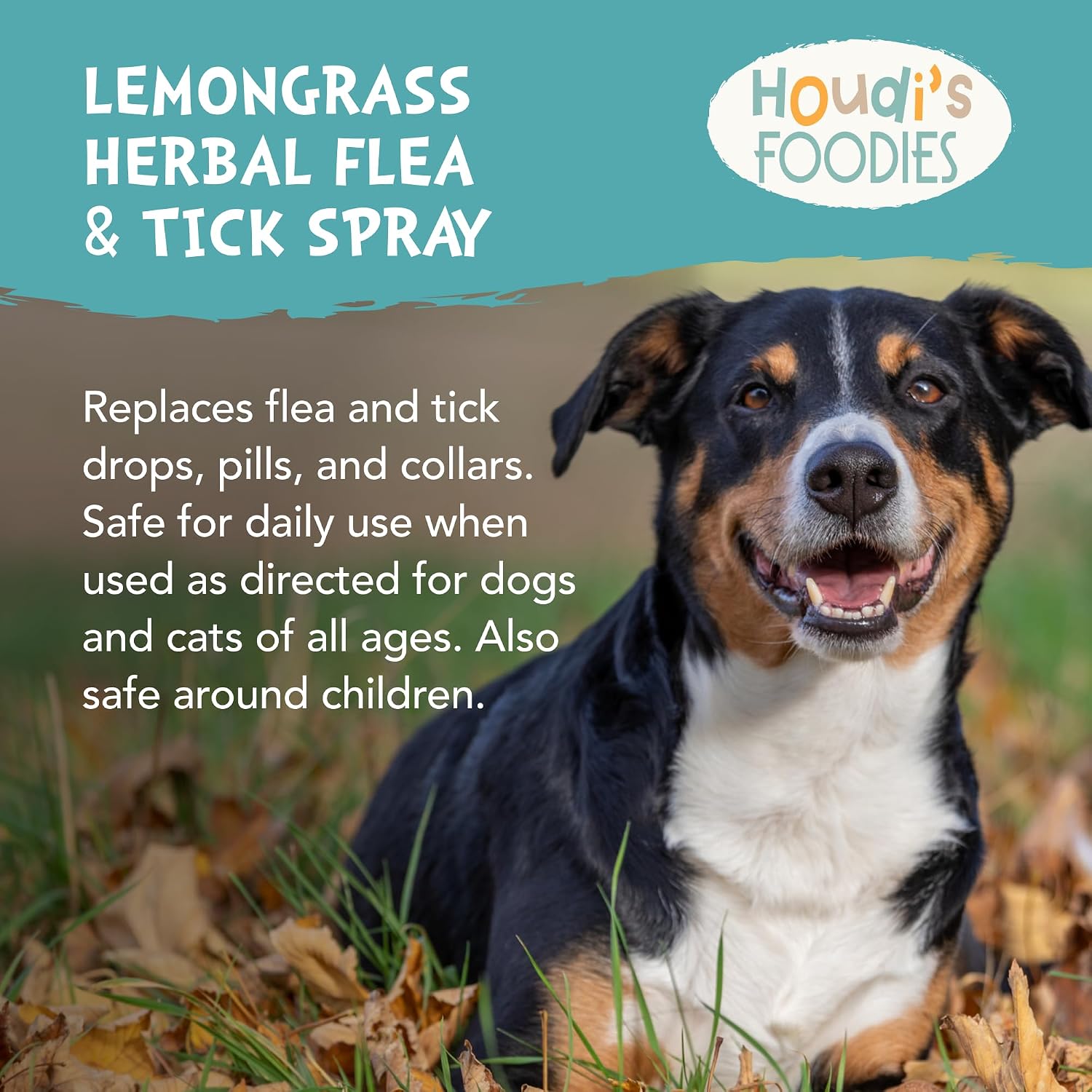 Lemongrass scented DEET free tick repellent spray for cats and dogs