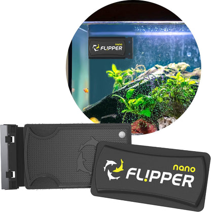 FL!PPER 2-in-1 aquarium glass cleaner showing the three contact point anti scratch gap.