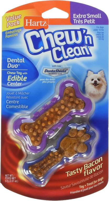 Hartz Chew 'n Clean Dental Duo Dog Treat & Chew Toy, Color Varies, Extra Small, 6 Count - Image 10