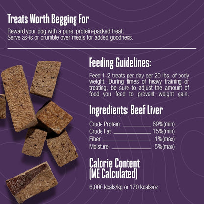 Whole Life Pet single ingredient freeze dried beef liver treats for training
