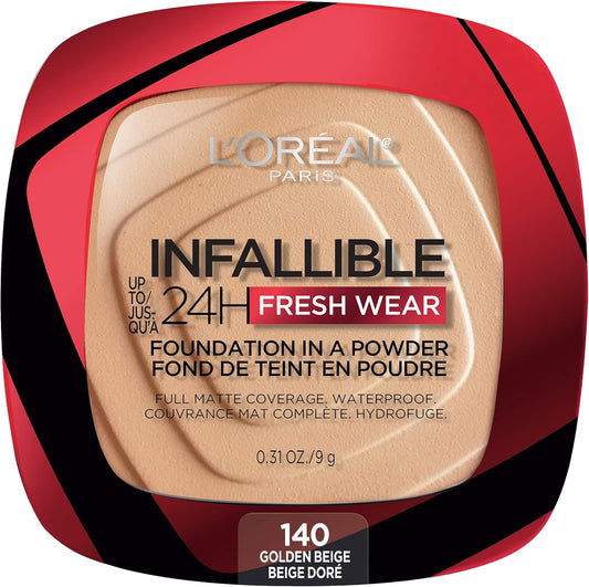 L'Oreal Paris Infallible Fresh Wear Foundation Powder Golden Beige front view
