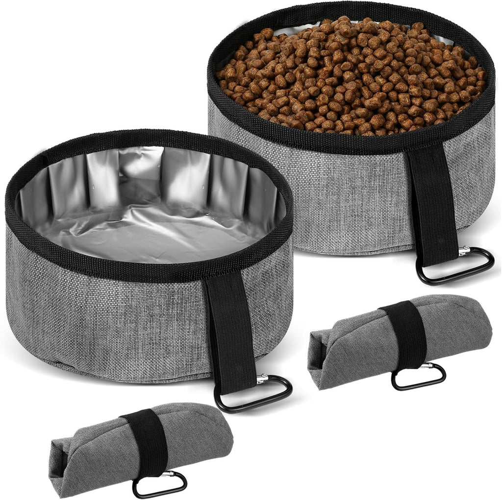 Meanplan 2 Pack Portable Dog Bowls Foldable Travel Dog Dish Portable Puppy Water and Food Bowl Pet Hiking Accessories for Small and Large Pets(Dark Blue,40 oz) - Image 9
