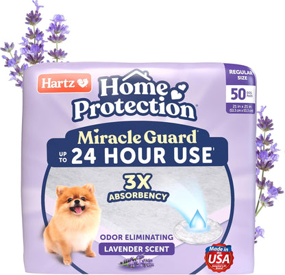 Hartz Miracle Guard Dog and Puppy Dog Pads Max Absorbency 24 Hour Use Odor Eliminating Lavender Scented No Leaks, Regular Size 25 Count - Image 13
