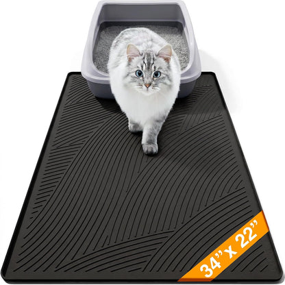 Cat Litter Box Mat - L Large Size 34 x 22 in, Water Proof, Kitty Litter Trapping Mat, Easy to Clean, Scatter Control, Odorless, Pet Supplies for Indoor Cats, Warm Beige - Image 9