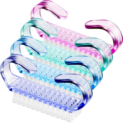 eBoot handle nail brush set front view showing four vibrant colors